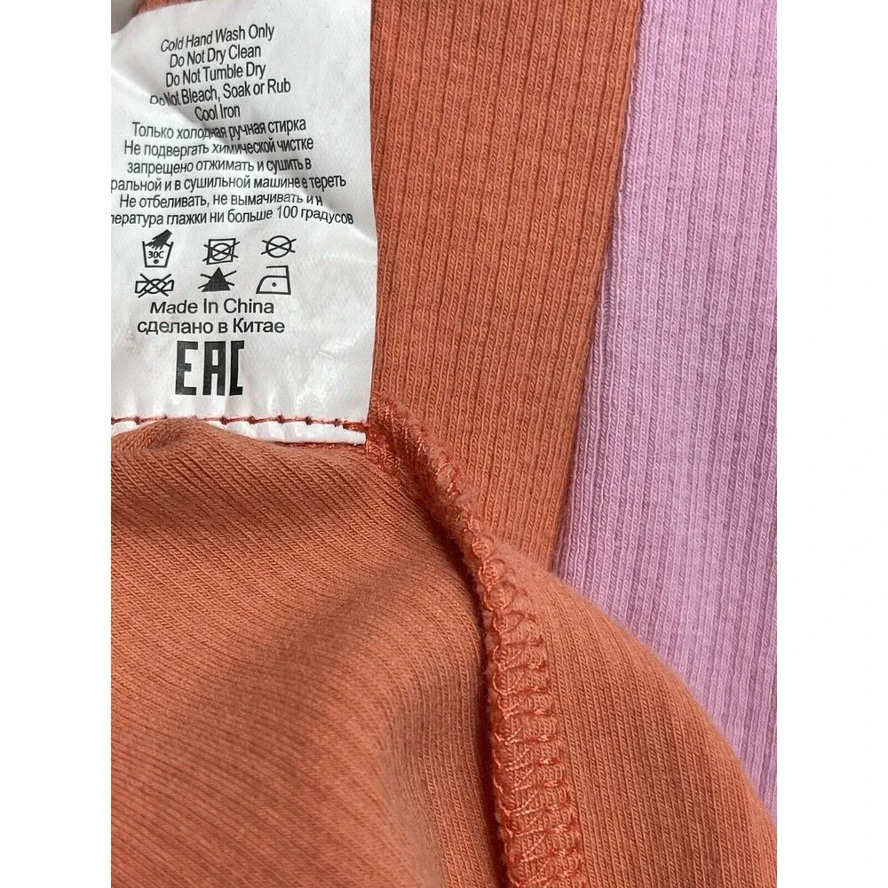 Atoir Women Dress Sweater Bodycon The Saturn Pink Orange Colorblock Preppy Sz 8